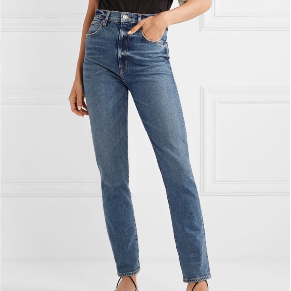 SLVRLAKE Beatnik High Rise Straight Leg Blue Jeans Size 27 NWOT